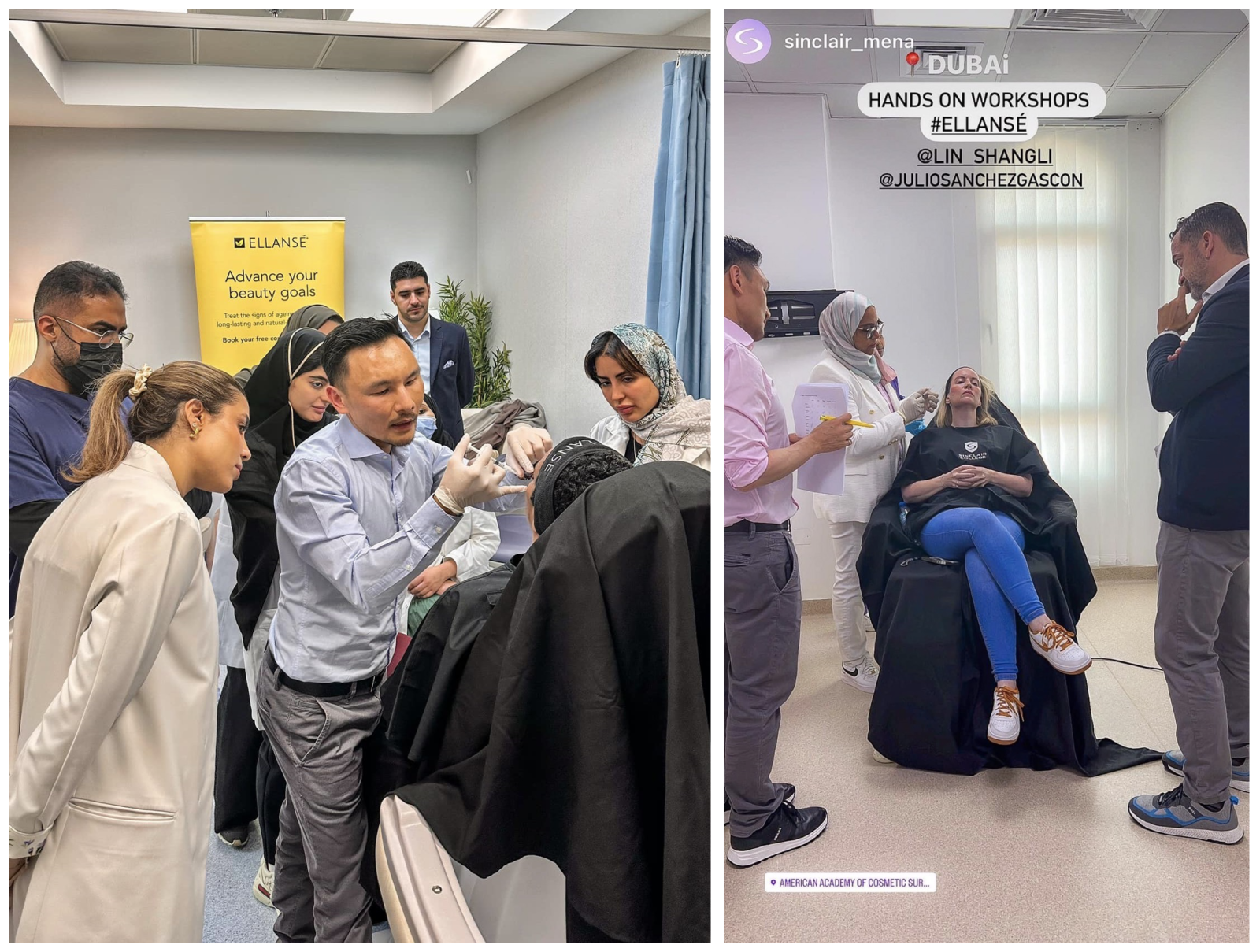 林上立醫師於今年5月飛往沙烏地阿拉伯與杜拜，進行ELLANSÉ洢蓮絲操作技巧和材質特點的診所教學