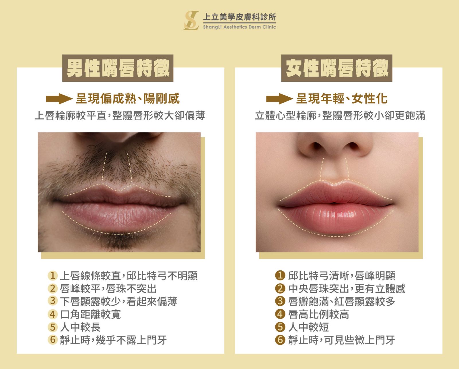 保持男性化vs女性化唇形，美感策略大不同